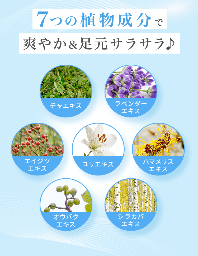 7つの植物成分で爽やか＆足元サラサラ
